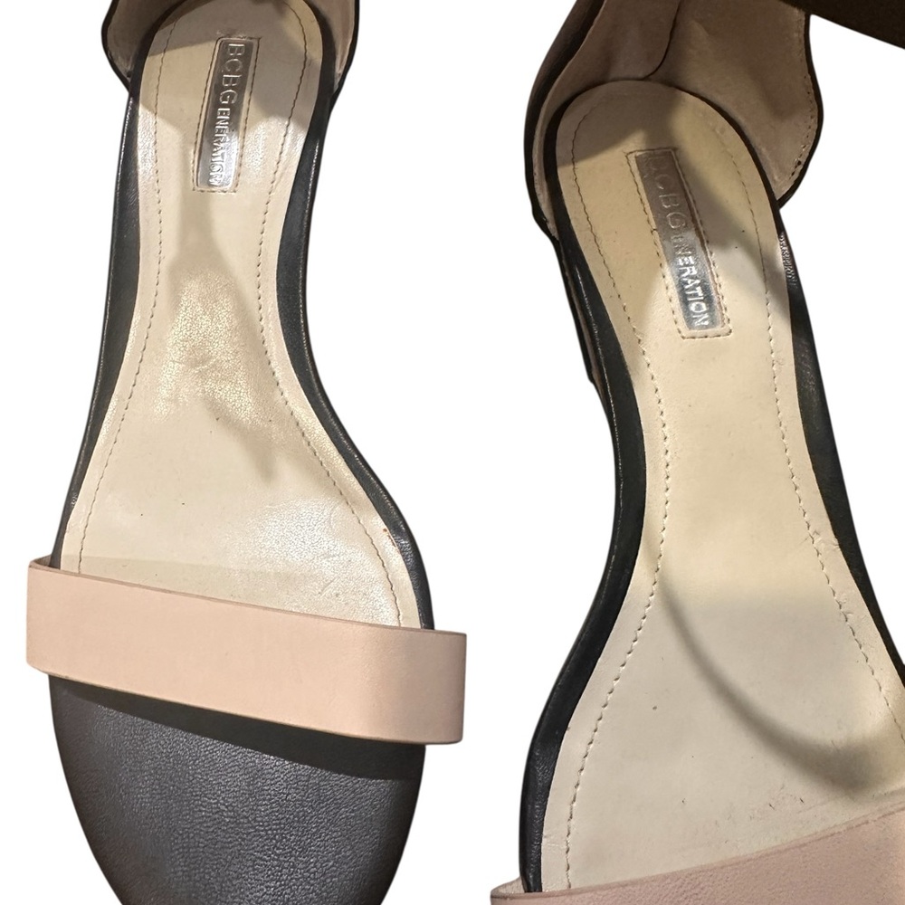 BCBGeneration Black and Cream Heels Elegant Design